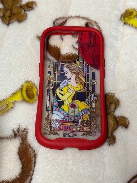 iFace iPhone14pro レッド×美女と野獣 ベル シート付き ケース
