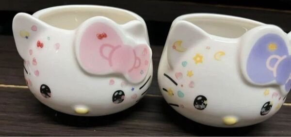 ★ハローキティ★ミニストップ★陶器カップ★2個セット★ピンク★パープル★キティちゃん★50周年★HELLO KITTY★限定品★