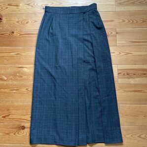 チェックロングスカート 前スリット Mサイズ