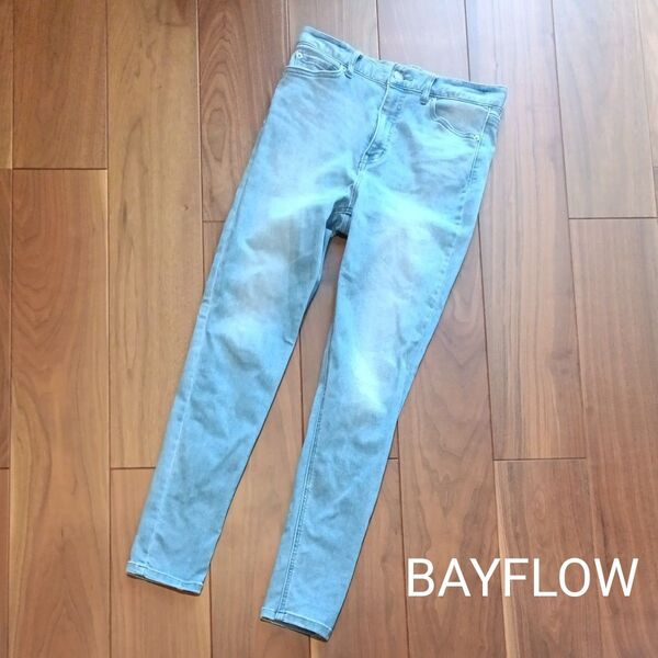ベイフロー * スキニー 加工 デニム パンツ 25 ブルー レディース ストレッチ BAYFLOW ハイウエスト