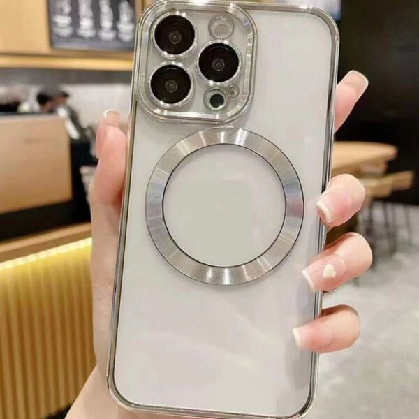 iPhone16e シルバー 耐衝撃 磁気 軽量 お洒落