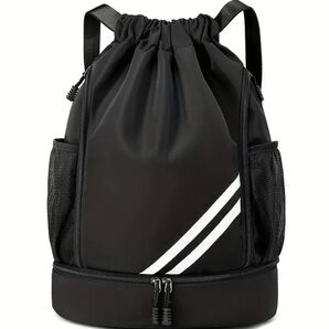 【ブラック】新品 ジムバッグ 撥水 カジュアル リュックサック ジム 水泳バッグ 水泳 スイミング