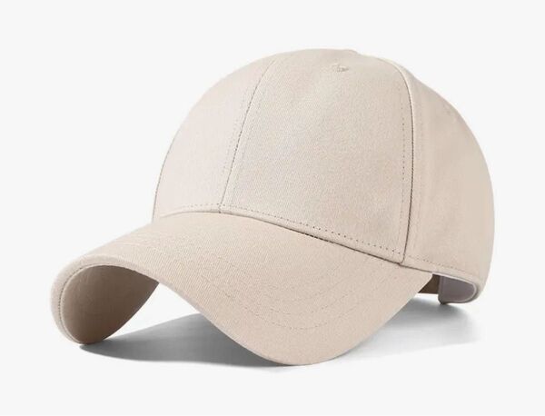 【ベージュ】 新品 帽子 キャップ シンプル 深め 無地 完全遮光
