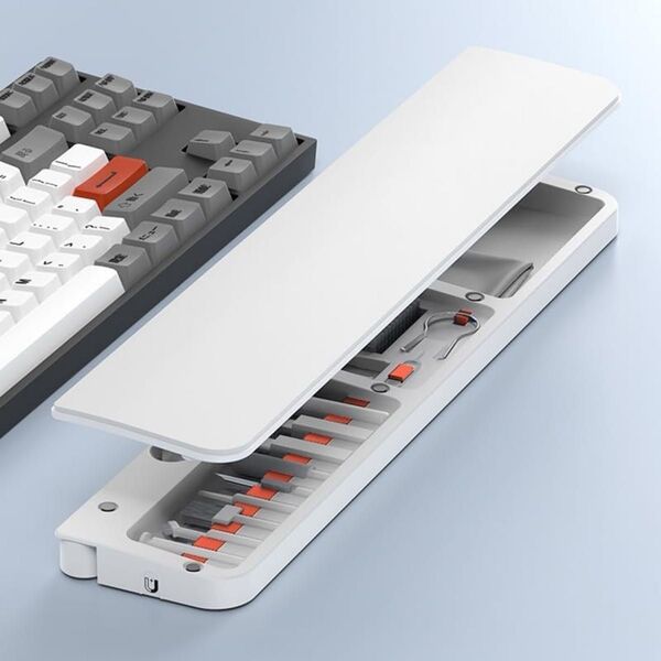 キーボード用リストレスト&22イン1クリーニングキット、人間工学デザイン、ブラック、滑り止めゴム底付き、PCアクセサリー