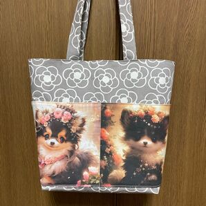 チワワブラックタン トートバッグ エコバッグ ハンドメイド