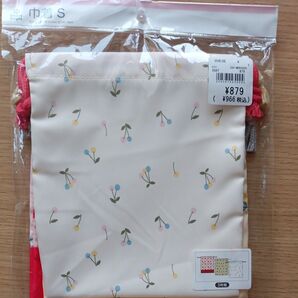 巾着S 3枚組きんちゃく 女の子 フルーツ柄 さくらんぼ柄