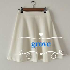 ワールド grove グローブ フレアスカート 白 ショート サイズS
