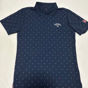 Callaway ゴルフ ポロシャツ ネイビー ドット柄 メンズ