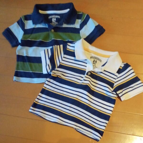 グアム購入 ボーダー柄ポロシャツ 24m 2枚セット