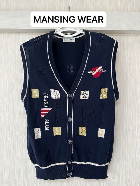 マンシングウェア ニットベスト Munsingwear GRANDSLAM ゴルフ レア デサント L