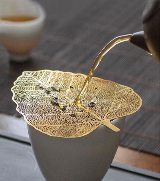 ティーストレーナー 茶漉し 茶こし 菩提樹葉 紅茶 中国茶 緑茶 茶器
