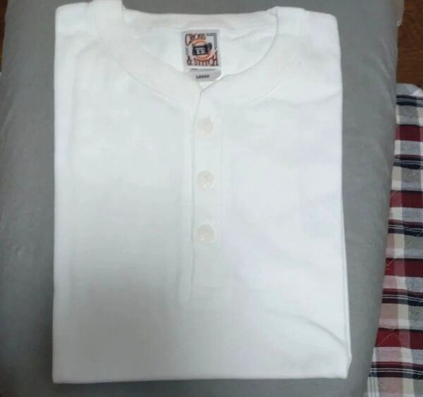 CROSS & STITCH 6.2オンス オープンエンド マックスウェイト ヘンリーネック半袖TシャツLサイズ