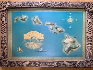 menefne Hawaii United Airlines united Eara in Hawaiian aviation aro is aviation Vintage map tikifla