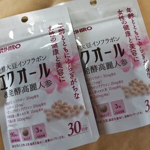 オリヒロ エクオール 発酵大豆イソフラボンエクオール 発酵高麗人参 30日分×2袋セット
