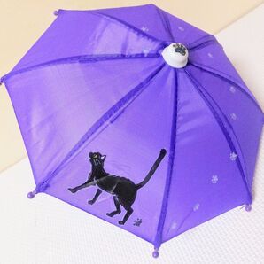 ミニチュア傘 撮影グッズ ドール用傘 黒猫 ヌイ活