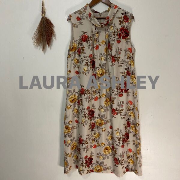 LAURA ASHLEY ローラアシュレイ 総柄 花柄 ワンピース バラ