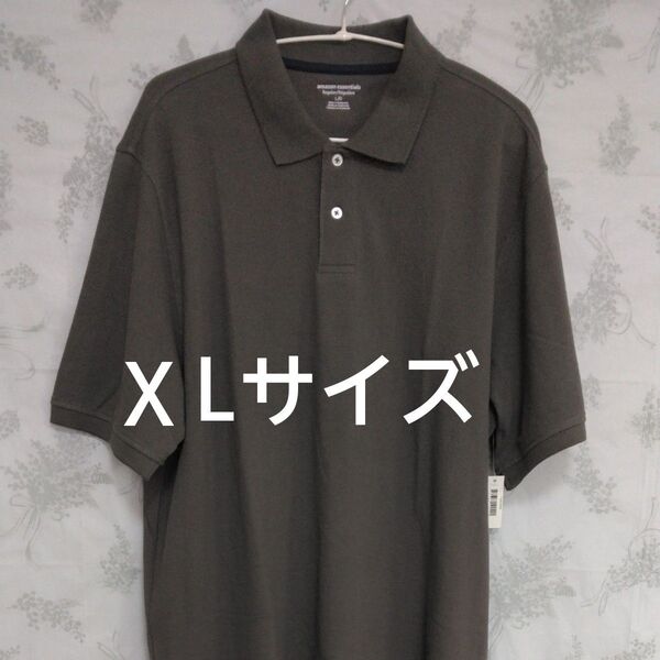 【新品未使用】Amazon Essentials ポロシャツ XL グレー 新品 タグ付き 両サイドにスリット オシャレデザイン