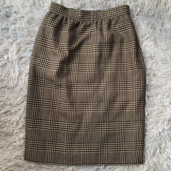 GIVENCHY ジバンシー タイトスカート スカート チェック 千鳥格 シルク チェック柄 オフィスウェア 事務服 受付 OL