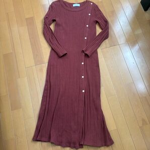 アダムエロペ ロングワンピース ワンピース スカート リブ