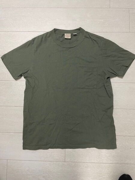 Good Wear グッドウェア 半袖ポケットtシャツ L カーキ usaコットン ヘビーオンス