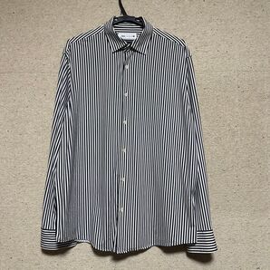 ■ザラ メンズ ストライプ ストレッチシャツ 長袖 ストライプシャツ M/40