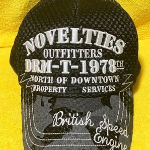 NOVELTIES キャップ 帽子 バイカーメッシュキャップ アメカジ キングサイズ 大きめ 58.5〜61.5cm ブラック