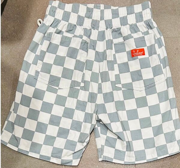 クックマン シェフパンツ COOKMAN チェッカーグレー チェック ハーフパンツ 市松模様 チェック checker gray