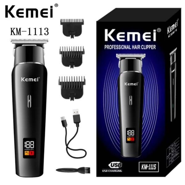 Kemei KM 1113 充電式 電動バリカン 電動シェーバー ボディ用 安全カミソリ 電源入りません