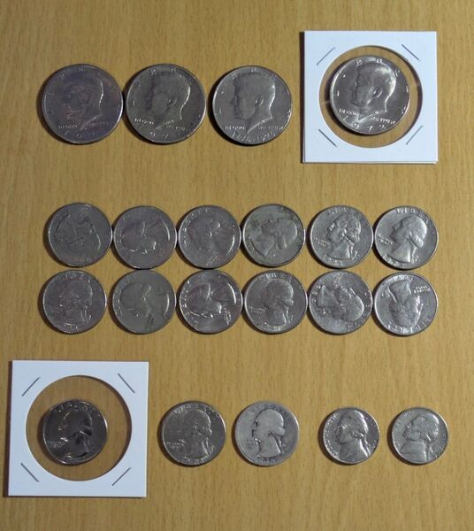 アメリカ硬貨 銀貨 50セント 25セント 5セント 21枚 未使用含む