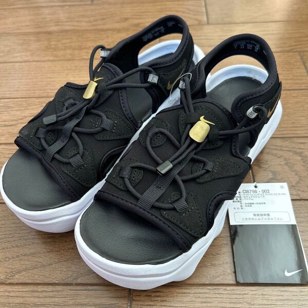 希少 新品 ナイキ ウィメンズ エアマックス ココ サンダル 黒白 22㎝
