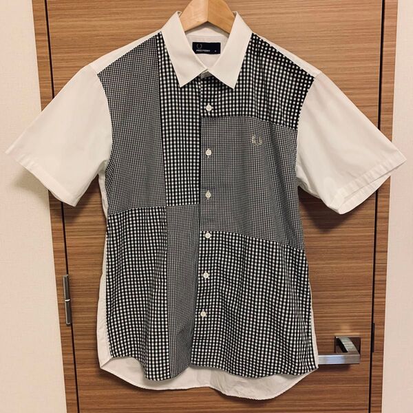FRED PERRY フレッドペリー 半袖切り替えチェックシャツ Mサイズ