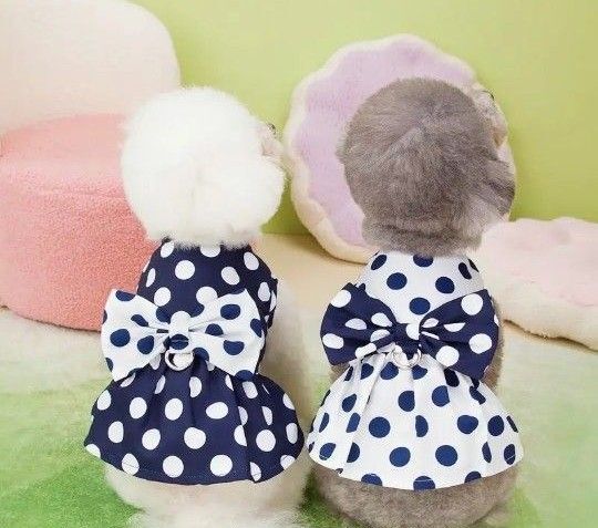 ドッグウェア 犬服 ペット用品 ドット柄 水玉 ワンピース ペットドレス 猫服 春夏 キャットウェア スカート