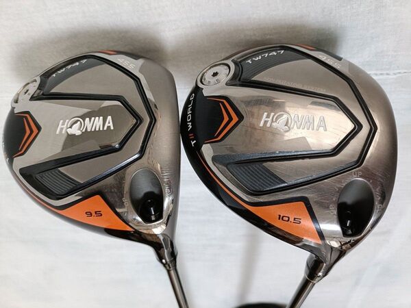 【早い者勝ち】HONMA TW747 455 ドライバーヘッド10.5度 9.5度、シャフトSRおよびRのセット