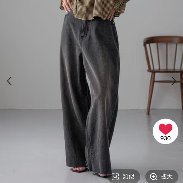 今期 LOWRYS FARM ローリーズファーム アマオリワイドデニムパンツ ジーンズ