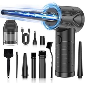 電動エアダスター 充電式 ハンディクリーナー 2in1 LEDライト付き ミニ掃除機 6種類ノズル付き 3段階風速調整 ブロアー