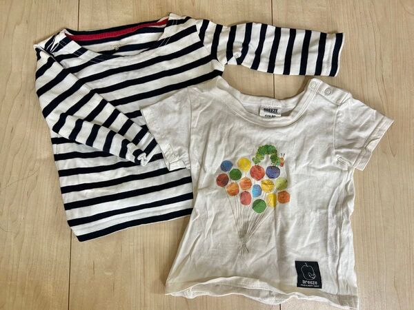 はらぺこあおむし 80 、ボーダーロンT 90 2枚セット 男の子 女の子