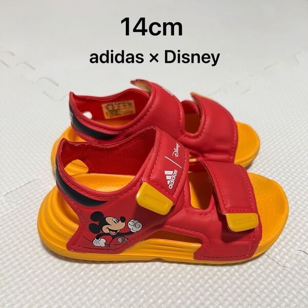 14cm アディダス adidas ディズニー Disney コラボ サンダル ミッキー マジックテープ 14