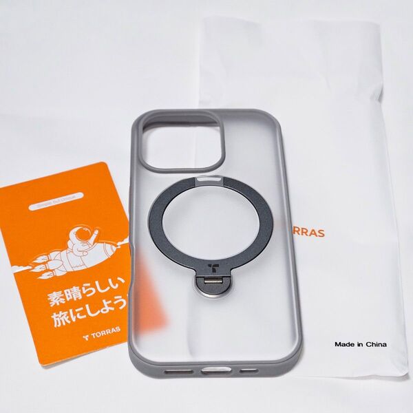 TORRAS iPhone 16 Pro 用 ケース米軍規格 ワイヤレス充電対応 耐衝撃 防指紋 半透明 チタングレー
