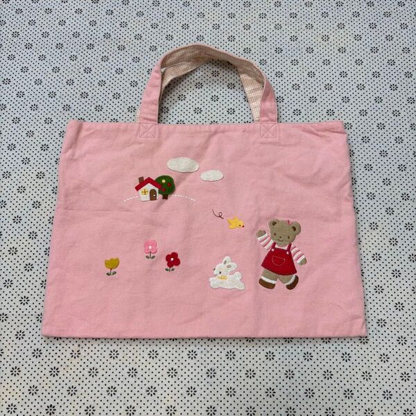 ☆ファミリア リアちゃん 刺繍 手さげ ミニ レッスンバッグ トートバッグ