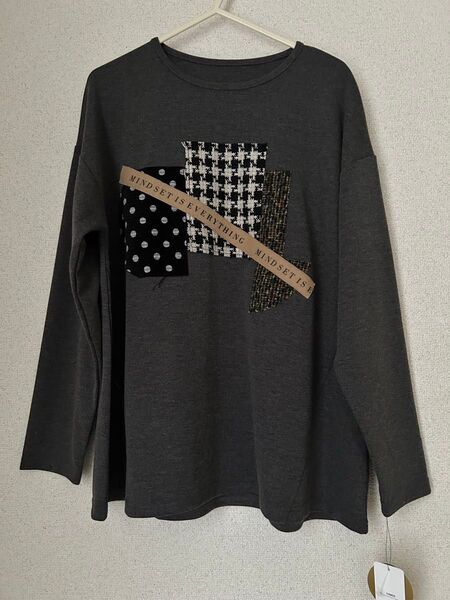 C.O.T.E 長袖Tシャツ ロンT カットソー レディース フリーサイズ グレー プルオーバー トップス 新品