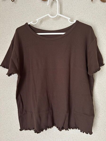 新品 しまむら リブ 半袖カットソー Tシャツ トップス