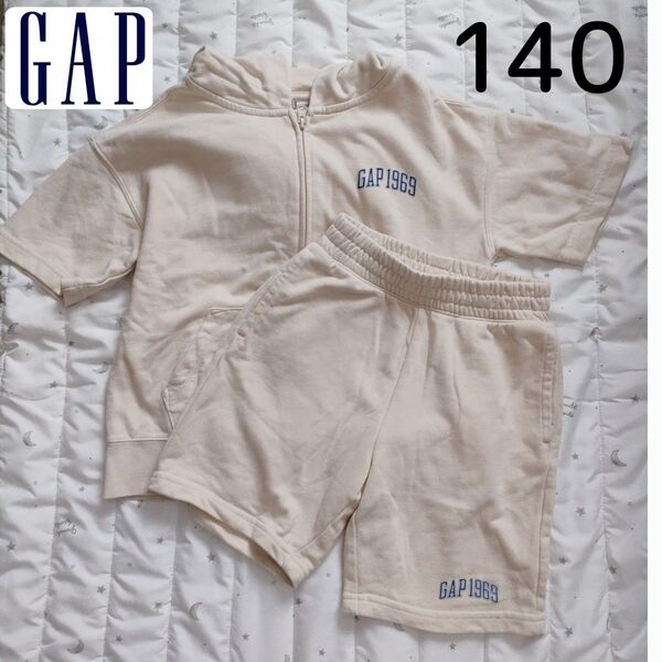 【used】GAPギャップキッズ上下セットアップオーバー半袖ハーフパンツ140