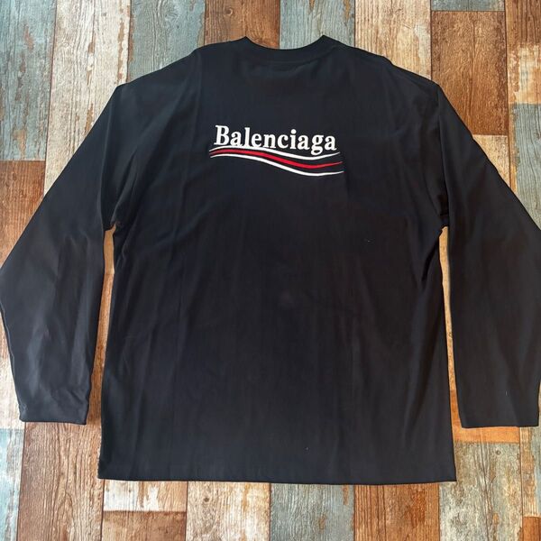BALENCIAGA ロゴ ロングTシャツ ブラックL