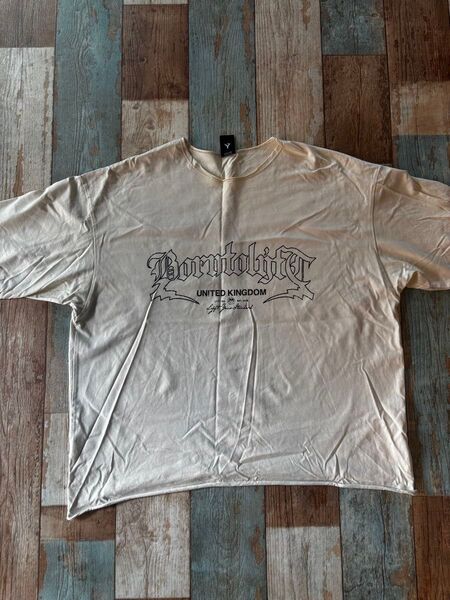 lyft CUT-OFF VINTAGE EXTRA BIG T-SHIRT - IVORY