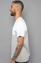 新品 ROCKSMITH Nasir V-Neck Tee/White ロックスミス ポケット Tシャツ メンズ半袖 グレー ホワイト S_画像3