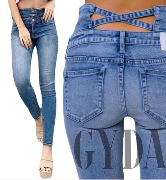 GYDA スキニーデニム ライトラブルー