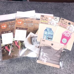 ★新品未開封 刺繍図案プリントフェルトアニマル シールワッペン グログランリボン 5点セット※説明必須。最終価格