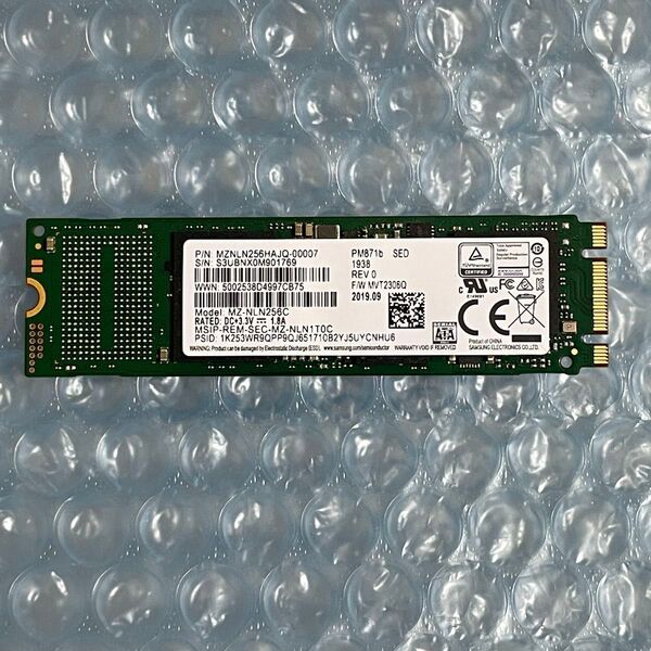 【BD】samsung MZ-NLN256C 256GB M.2 SSD SATA 2280