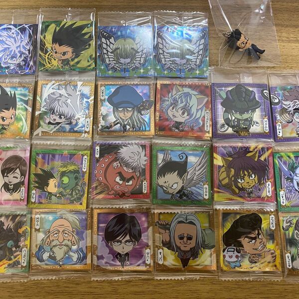 HUNTER×HUNTER ウエハースチョコシール21種類&レオリオキーホルダーおまとめセット