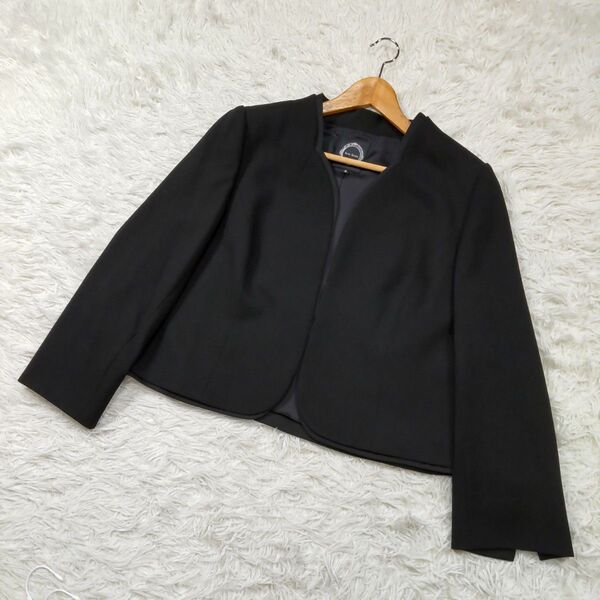 東京ソワール form forma ブラックフォーマル ノーカラージャケット サイズ6 ( 17号 3XL 4L 大きいサイズ )